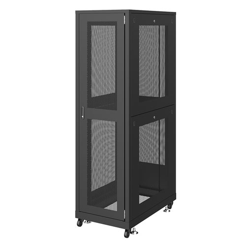 19インチサーバーラック 42U EIA規格 鍵付き メッシュパネル 奥行き