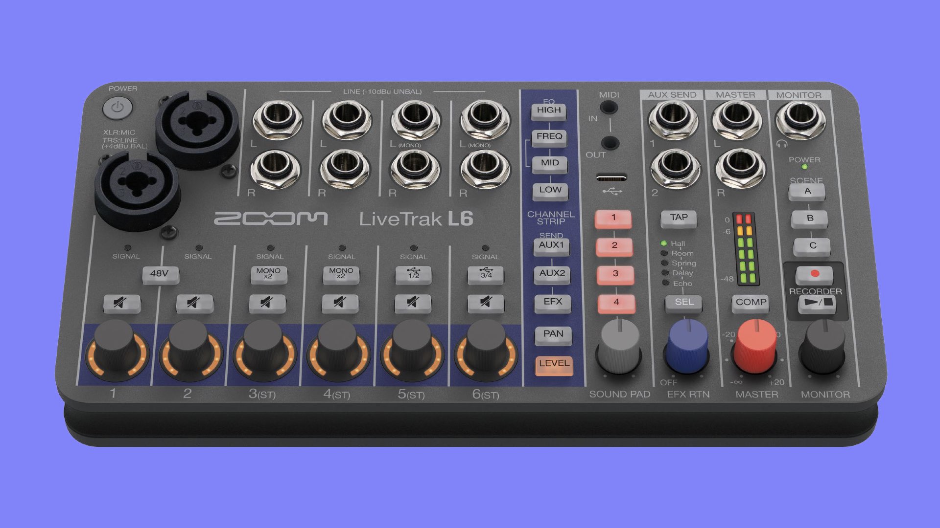 Zoom LiveTrak L6, battery-powered digital mixer and multi-track