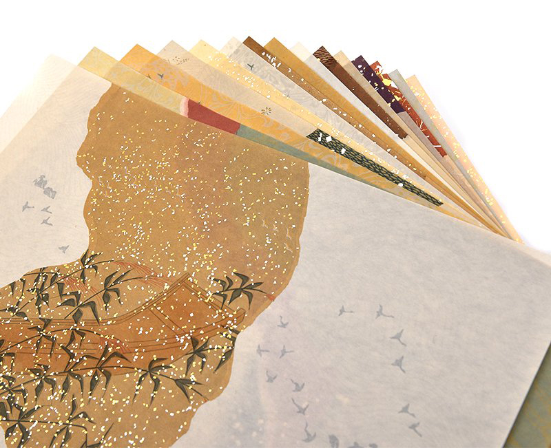 関戸本 高野切 香紙本 仮名料紙セット うっとりする美しい装飾。かな作品